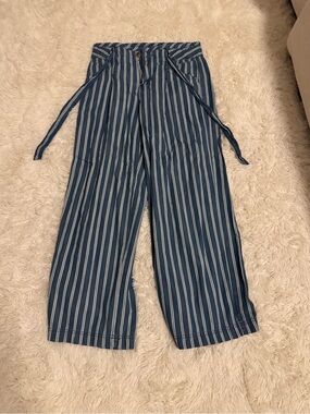 American Eagle Outfitters Blue & White Striped Pants